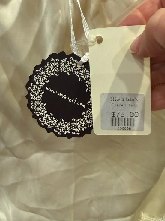 Hazel Silk Lace Camisole Tiered Tank Ivory Black NWT Size Small Romantic - Picture 3 of 8